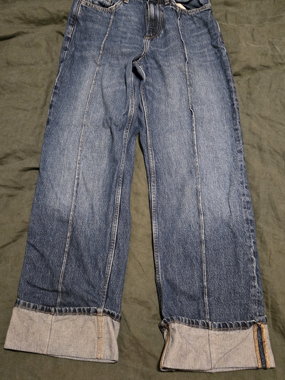 Primark Wide-Leg Flare Jeans in Medium Blue